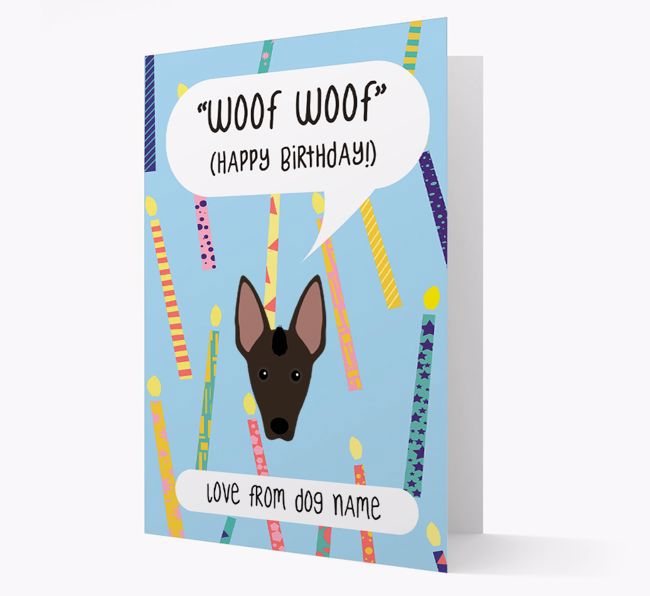 Personalised 'Woof Woof' Birthday Card with {breedFullName} Icon